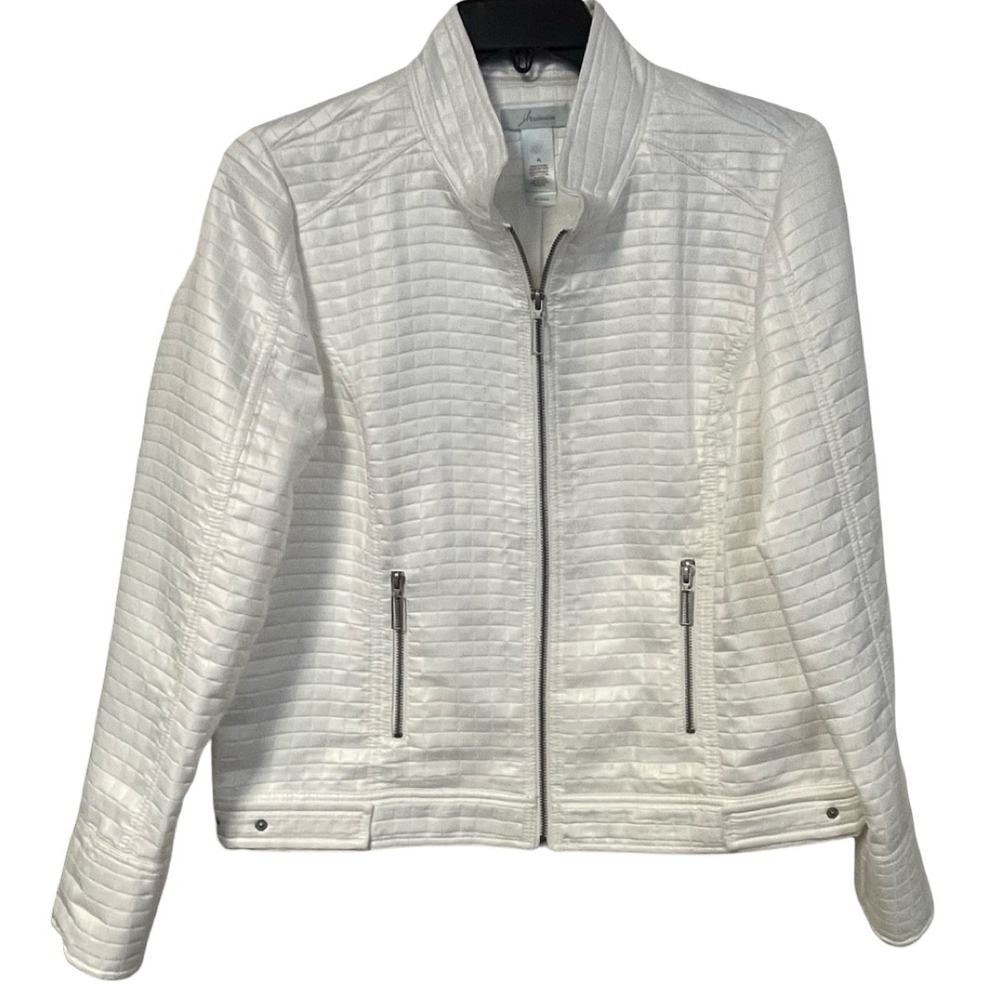 NWT JH Collectibles Womens XL White Quilted Zipper‎ Jacket Style JMHA4076